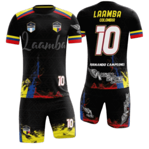 Camiseta Negra tricolor